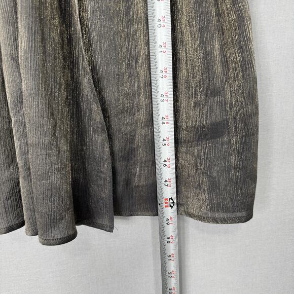 Pinch Dress Womens Small Gold Metallic Midi Party Deep V-Neck Cocktail Evening - Picture 10 of 16